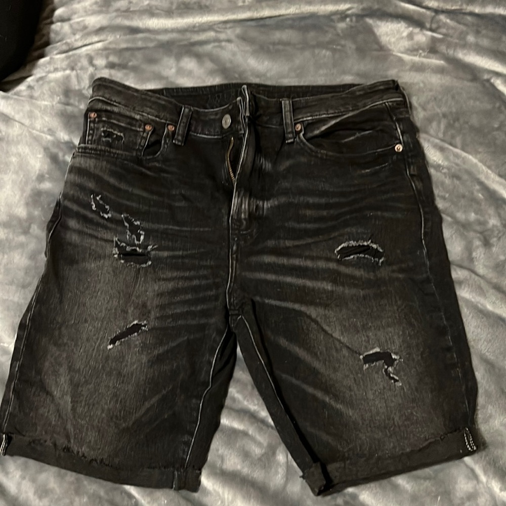American Eagle black jean shorts